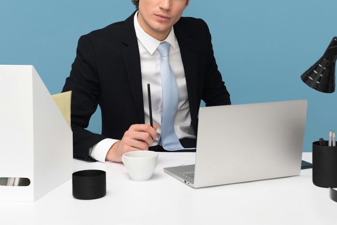 A person working on a laptop